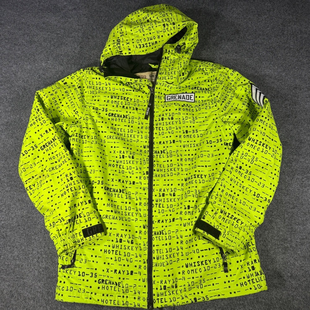 Grenade Fatigue Project Vintage Snowboard Jacket Mens S Neon Green Rare Y2K NWO